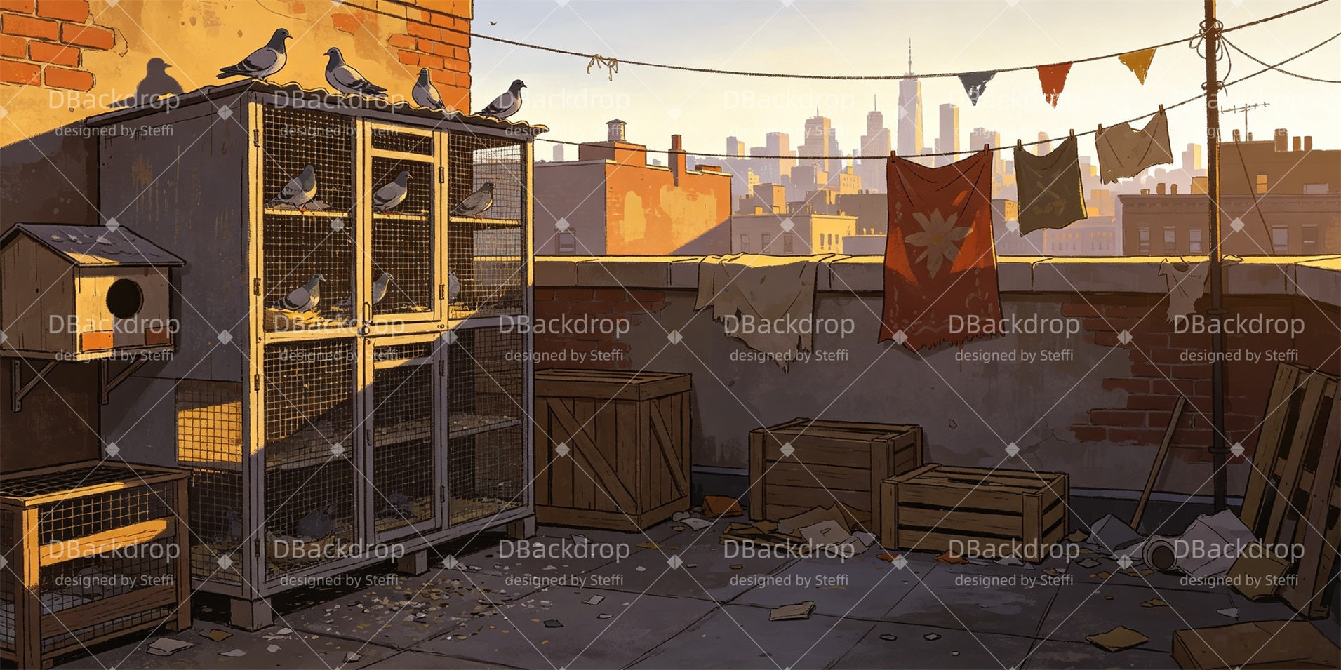 Theater Backdrops For Sale Urban Rooftop Performance Backdrops CSH66-T6