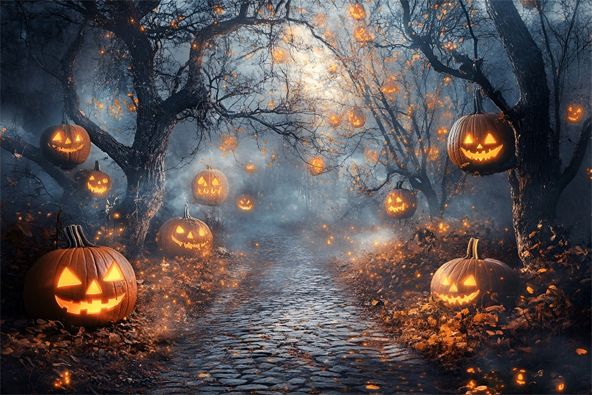 Halloween Moonlit Pumpkin Forest Path Garage Door Cover CSH67-26-2 car
