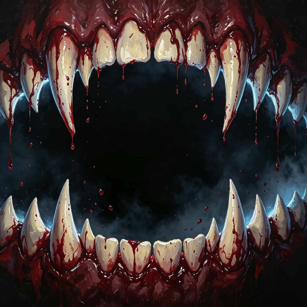 Scary Halloween Garage Door Banner Bloody Vampire Fangs Mouth Halloween Garage Door Cover CSH67-65-1 car