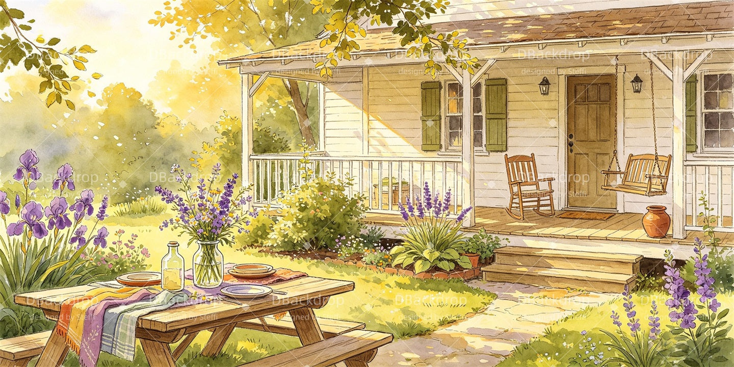 Theater Backdrop Sunny Farmhouse Garden Stage Backdrops For Sale CSH67-T39