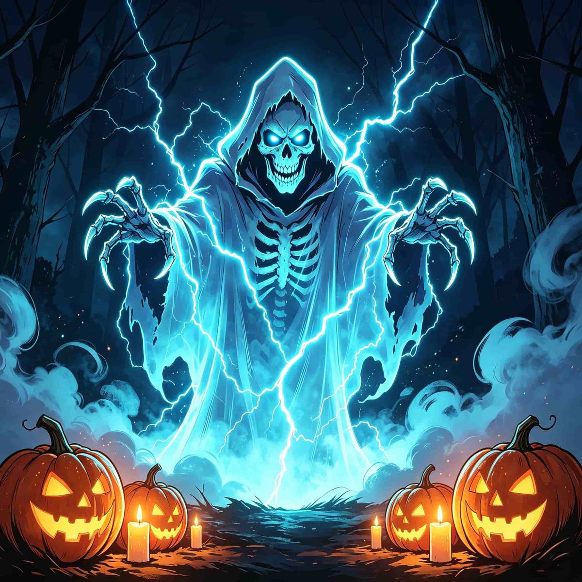 Gothic Halloween Garage Door Cover Electric Reaper Pumpkin Forest Halloween Yard Garage Door Decor CSH68-8-1 car