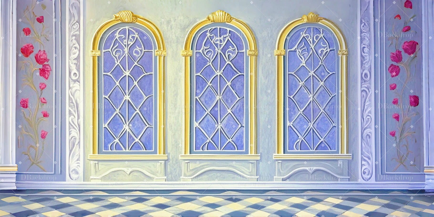 Theater Stage Backdrops Castle Interior Dance Stage Backdrop CSH59-T44