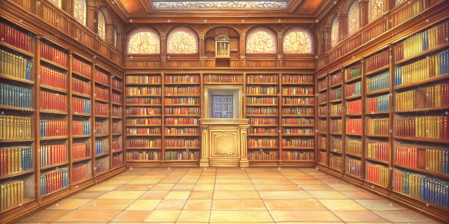 Stage Set Backdrop Castle Library Performance Backdrops CSH59-T25