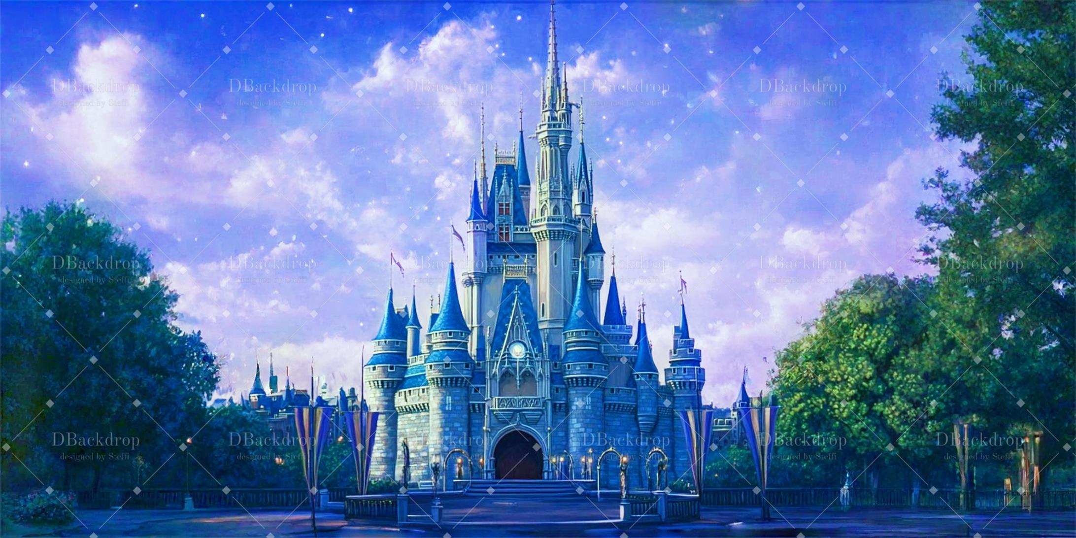 Theater Stage Backdrop Castle Night Scenery Backdrops for Theater CSH59-T41