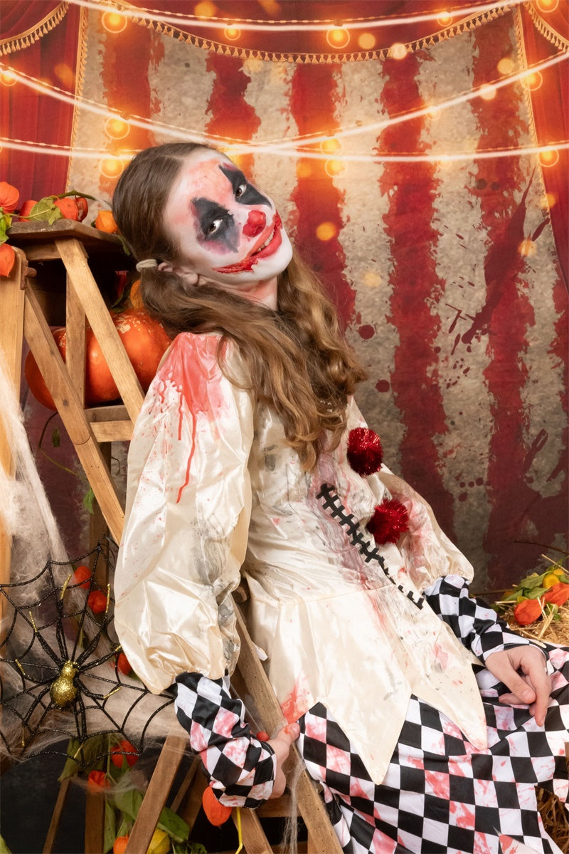 Halloween Circus Red Curtain Backdrop for Photography D877