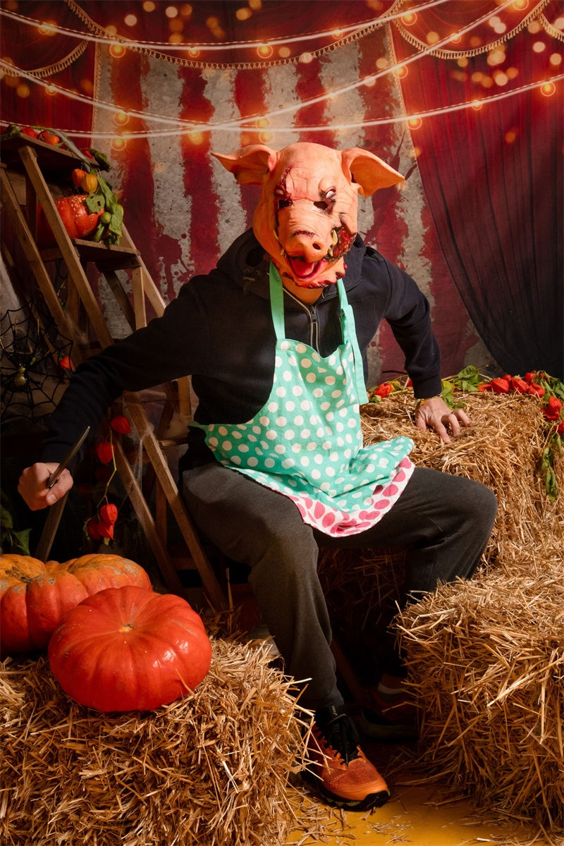 Halloween Circus Red Curtain Backdrop for Photography D877