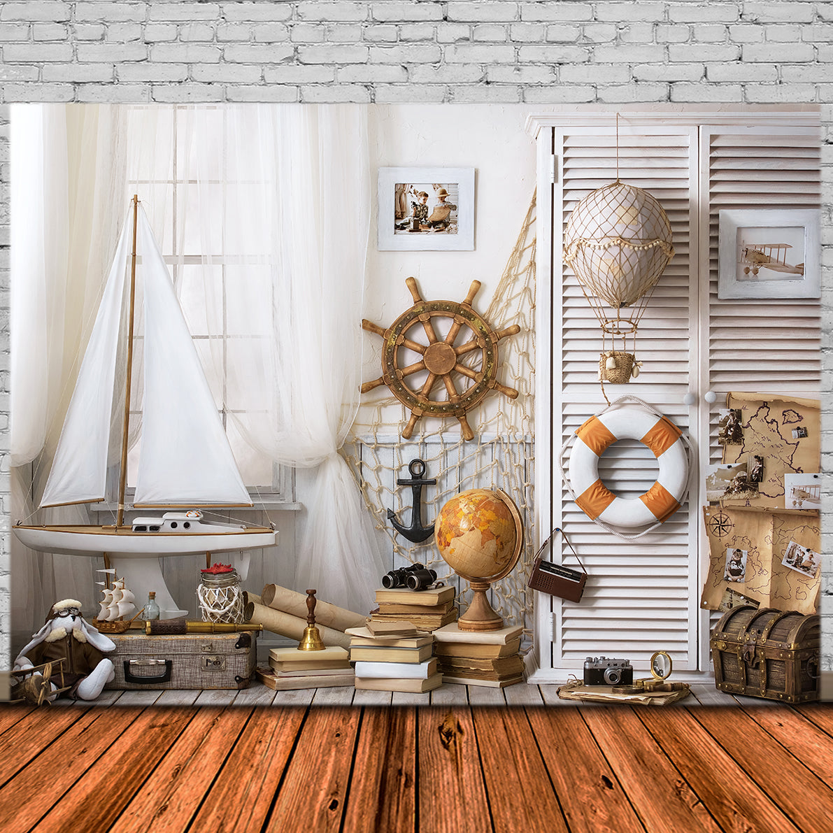 Ocean Traveling Back to School Backdrop DBD7-71