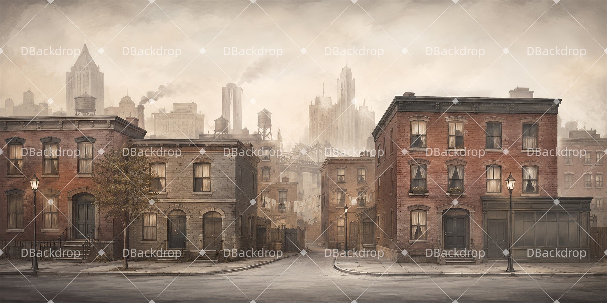 Large Stage Backdrops Immigrant Quarter Theater Backdrops DLS65-T18