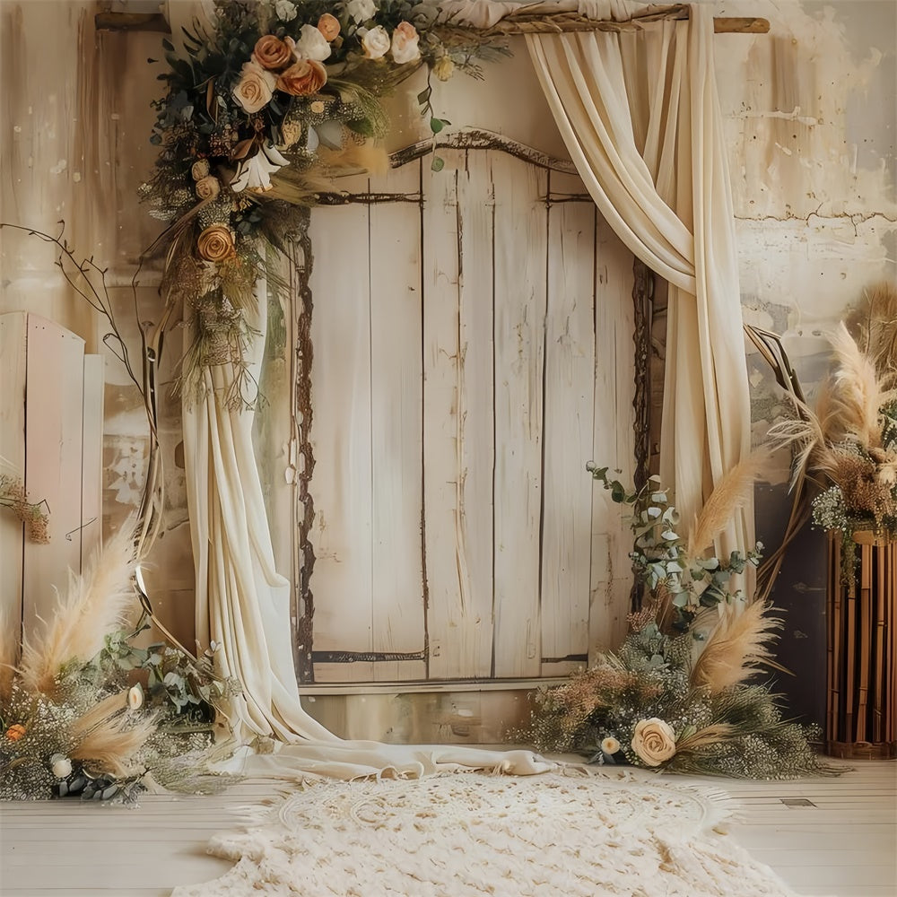 Backdrop For Mother's Day Vintage Boho Wooden Arch Backdrop GQ2-101