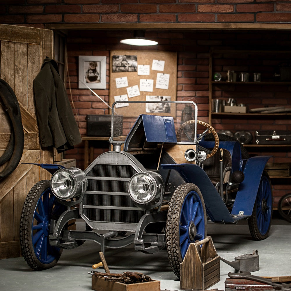 Happy Fathers Day Backdrop Vintage Garage Car Backdrop GQ2-214