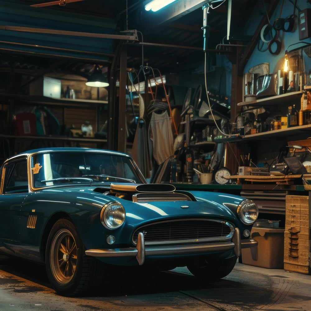 Backdrops For Fathers Day Vintage Car Garage Backdrop GQ2-222