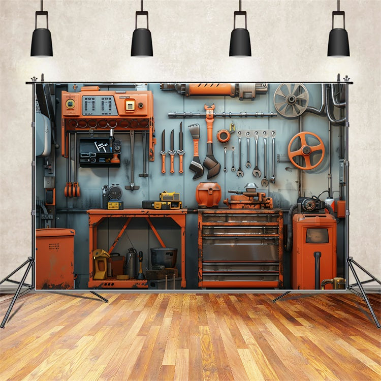 Father's Day Photo Backdrop Workshop Repair Station Backdrop GQ2-228