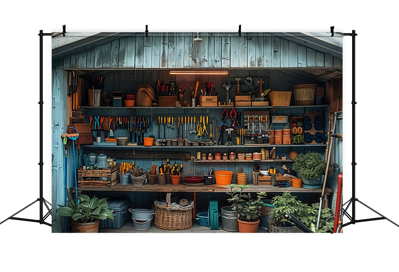 Fathers Day Photo Backdrop Wooden Workbench Tools Backdrop GQ2-230