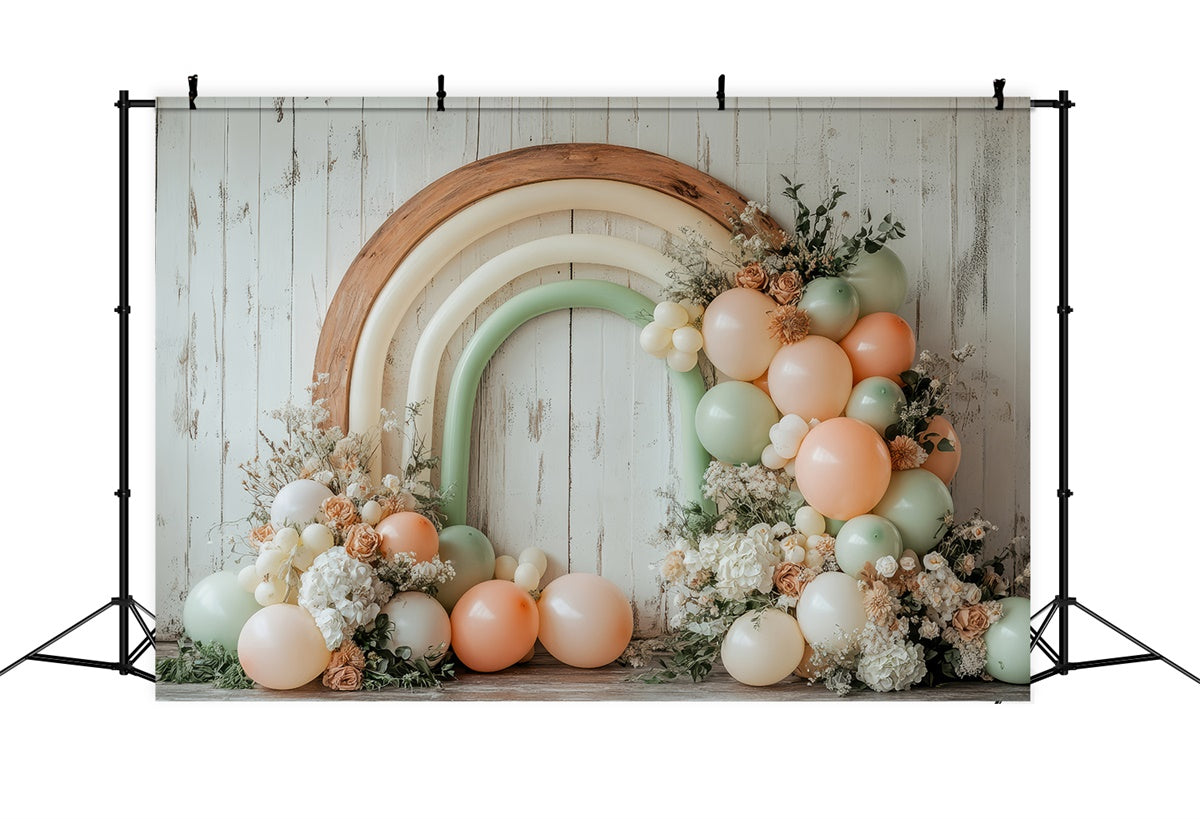 Boho Arch Backdrop Balloon Florals Photography Backdrop GQ2-64