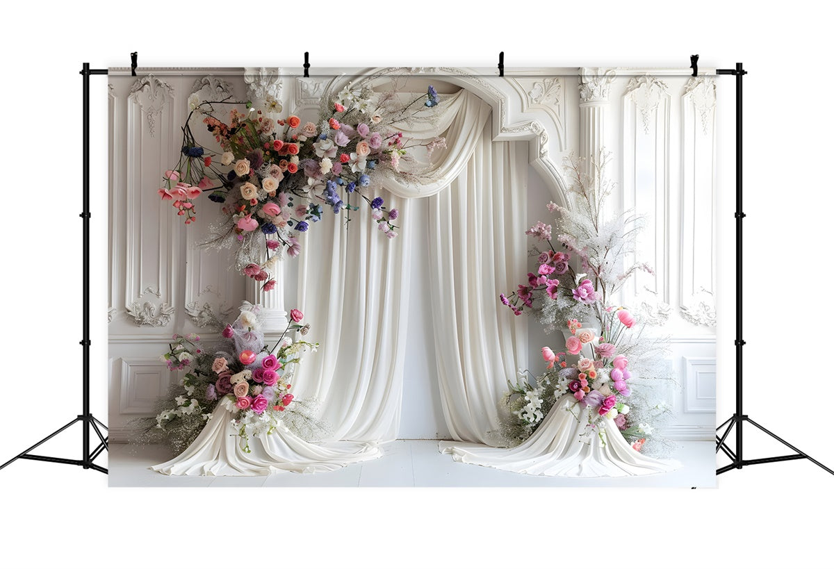 Mother's Day Photo Backdrop French Romantic Floral Arch Backdrop GQ2-97