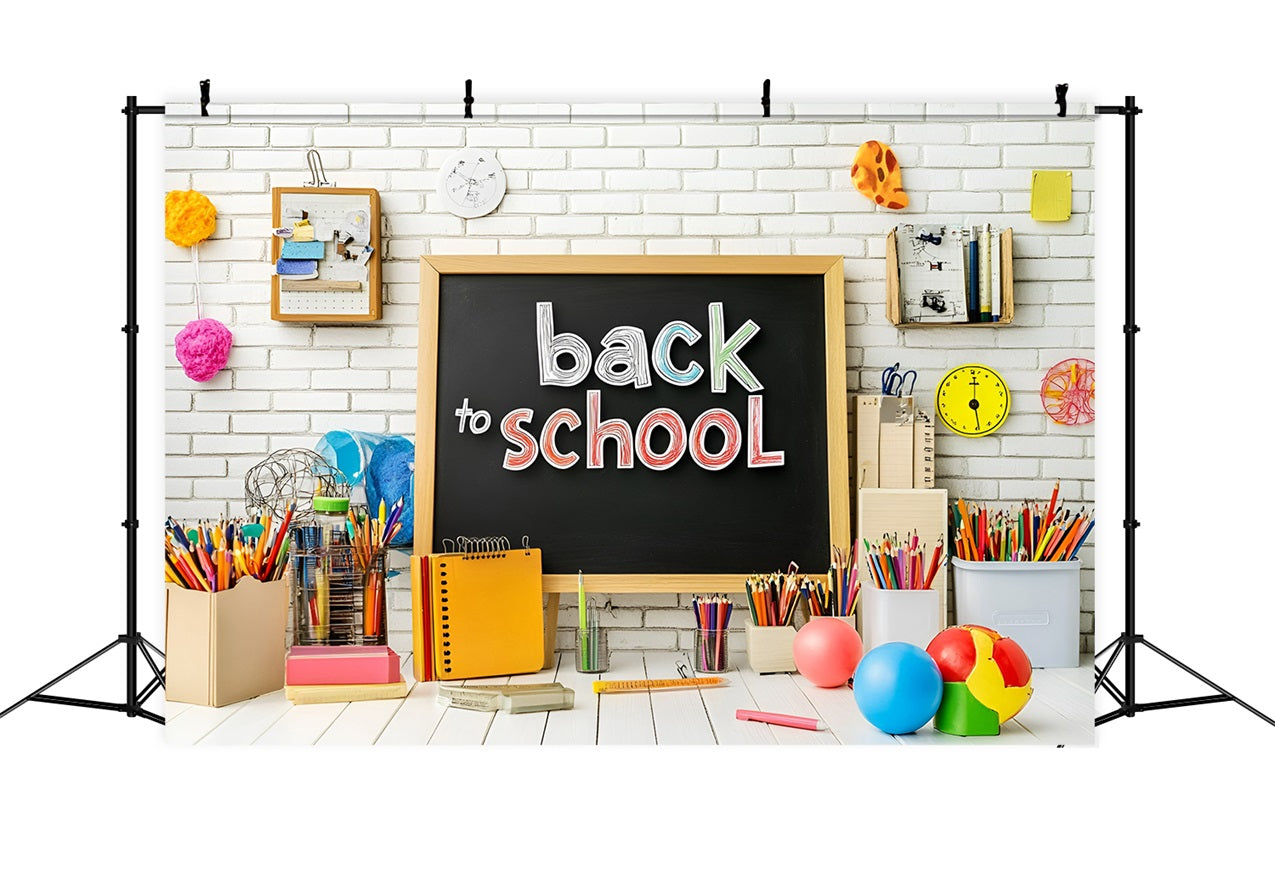 Back To School Backdrop Supplies Chalkboard Learning Backdrop GQ3-119