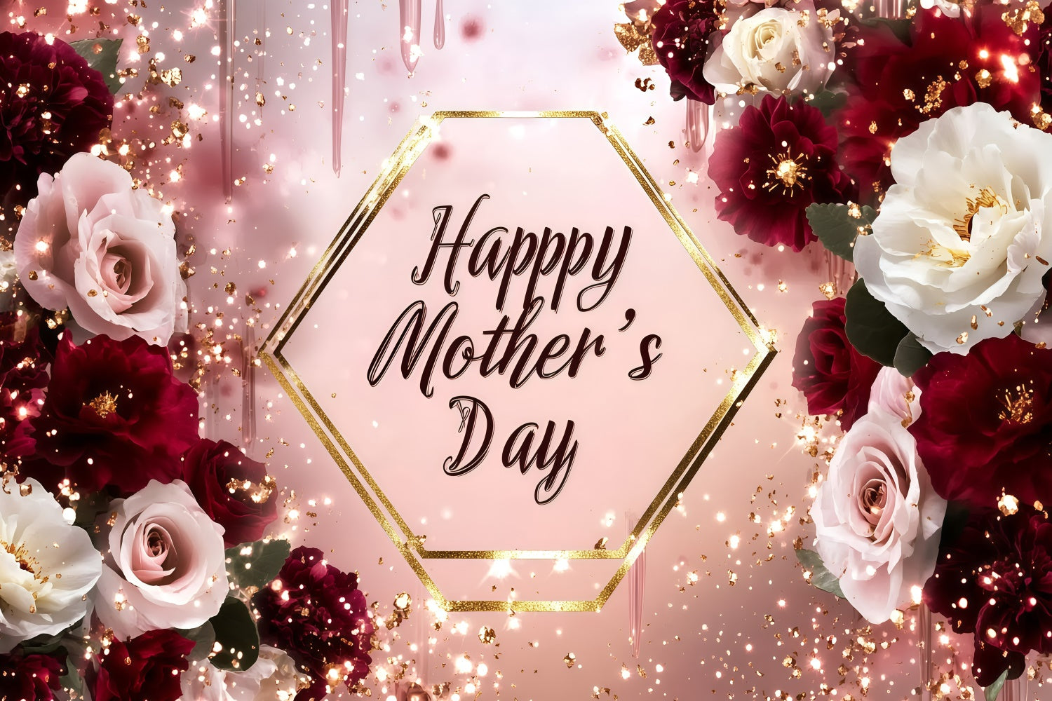 Mothers Day Backdrop Ideas Red Blooming Rose Personalized Backdrop GQ3-152