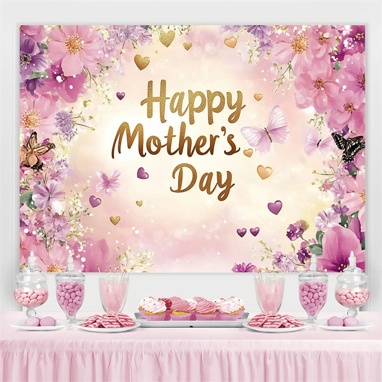 Mother's Day Backdrop Romantic Butterfly Garden Custom Backdrop GQ3-160