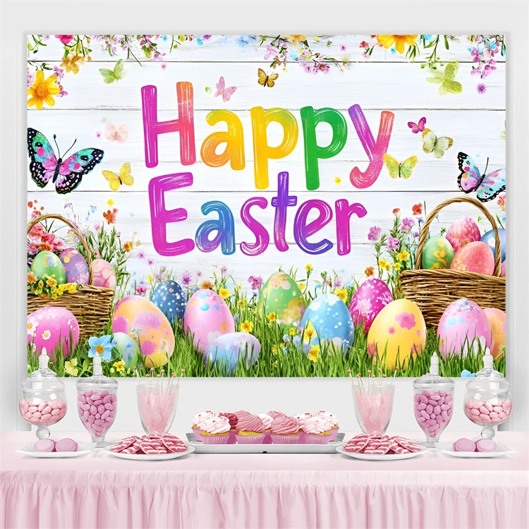 Easter Photo Backdrop Butterfly Blossom Meadow Custom Backdrop GQ3-207