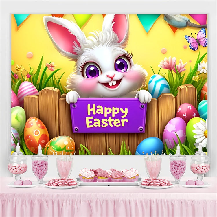Easter Picture Backdrops Vibrant Bunny Egg Garden Custom Backdrop GQ3-216