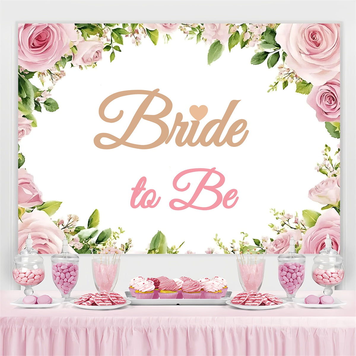 Custom Bridal Shower Photo Backdrop Romantic Rose Garden Backdrop GQ3-223