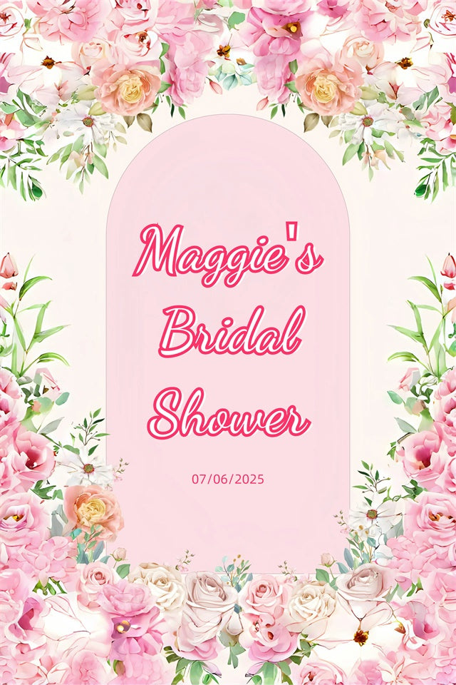 Customized Backdrop For Bridal Shower Elegant Rose Archway Backdrop GQ3-238