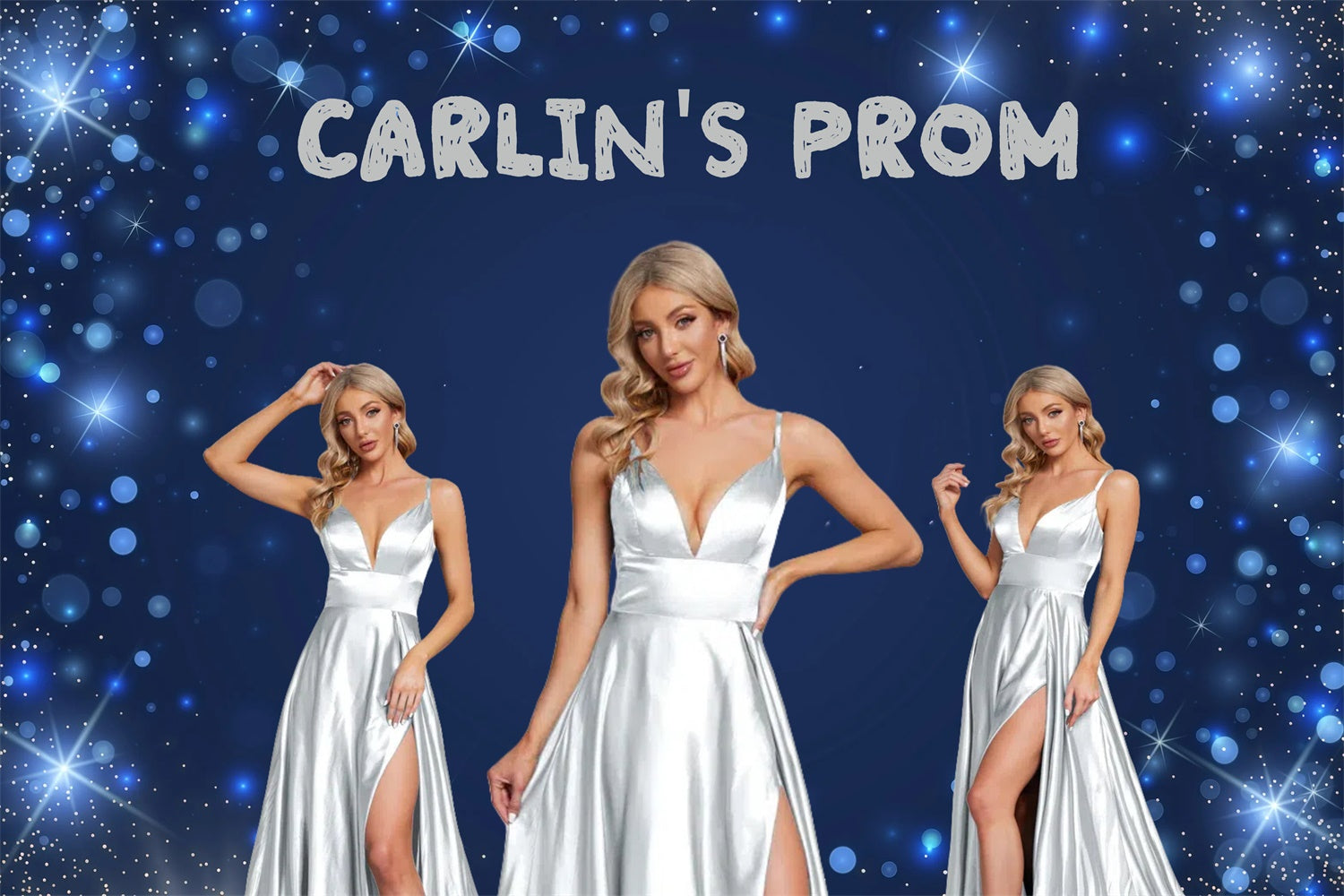 Prom Backdrop Ideas Glamour Blue Lights Graduation Party Customized Backdrop GQ3-242