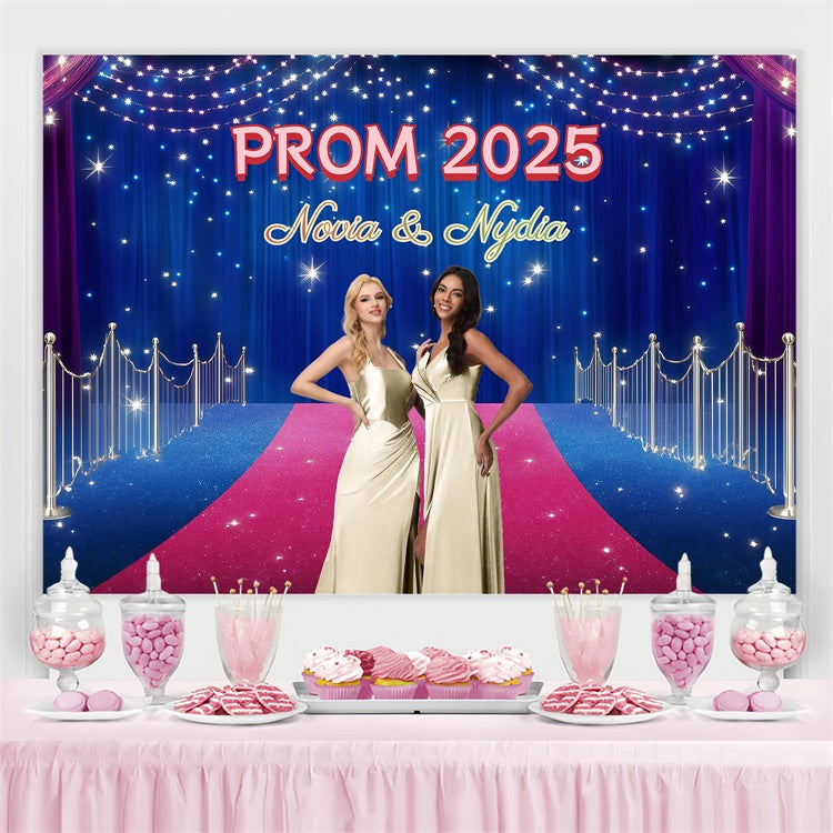 Prom Backdrops Glittering Blue Curtain Graduation Party Custom Backdrop GQ3-243