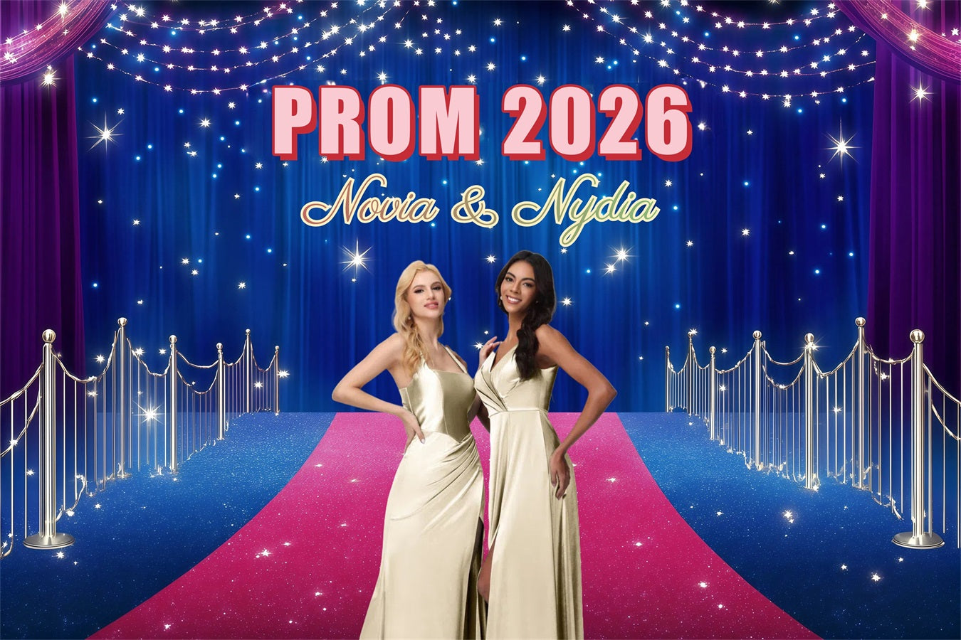 Prom Backdrops Glittering Blue Curtain Graduation Party Custom Backdrop GQ3-243
