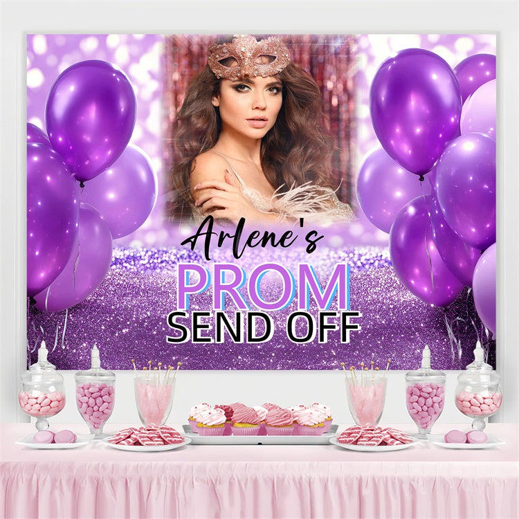 Prom Photo Backdrop Violet Glitter Graduation Party Personalized Backdrop GQ3-247