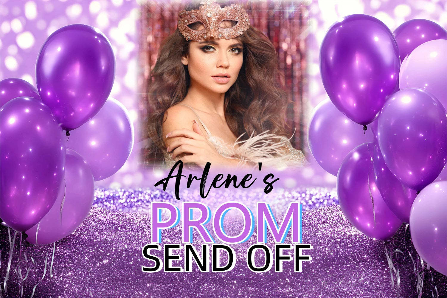 Prom Photo Backdrop Violet Glitter Graduation Party Personalized Backdrop GQ3-247