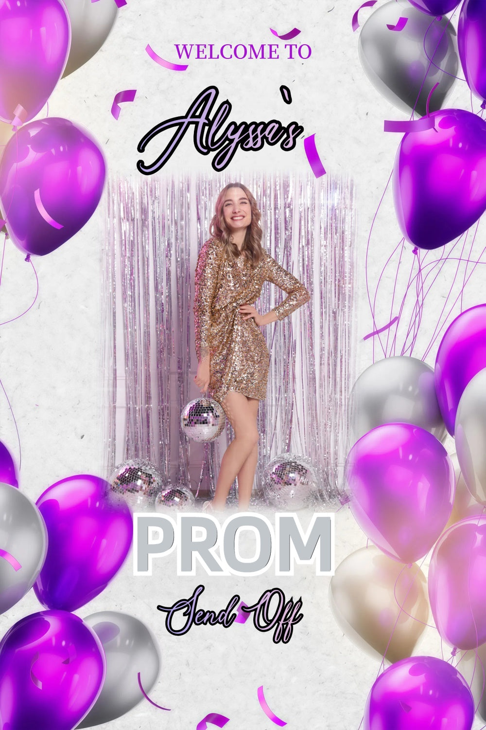 Prom Backdrop Ideas Purple Balloon Prom Graduation Party Custom Backdrop GQ3-251