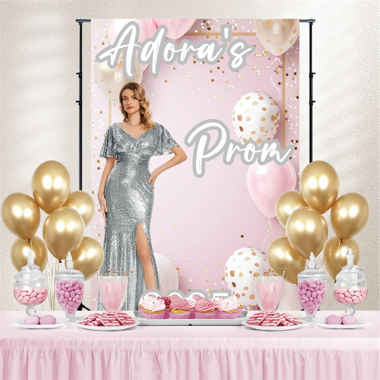Customized Graduation Backdrop Sweet Pink Balloon Graduation Party Backdrop GQ3-253