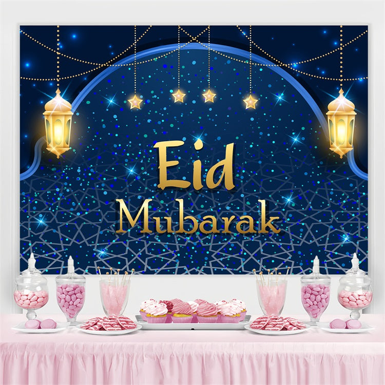 Eid Mubarak Backdrop Royal Blue Festive Night Eid Backdrop GQ3-68