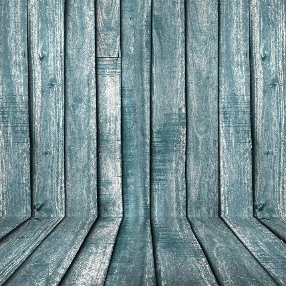Wood Floor Backdrop Blue Wooden Wall Floor Backdrop GQ4-100