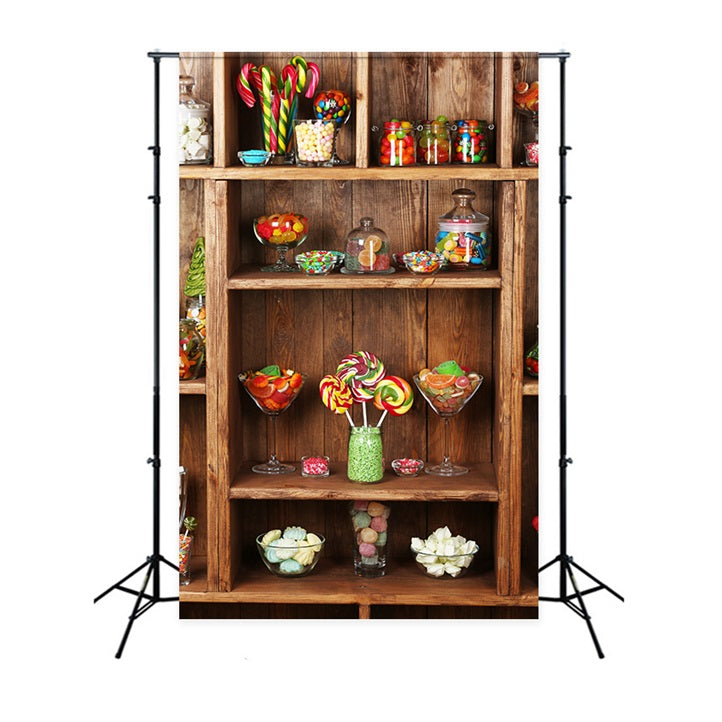 Wooden Backdrop Candy Shelf Backdrop GQ4-102