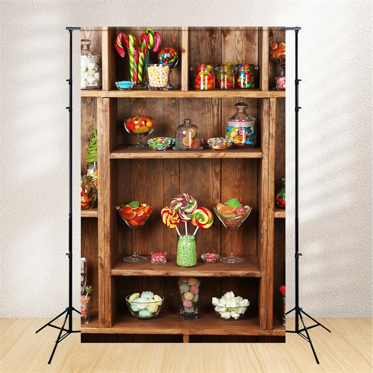 Wooden Backdrop Candy Shelf Backdrop GQ4-102
