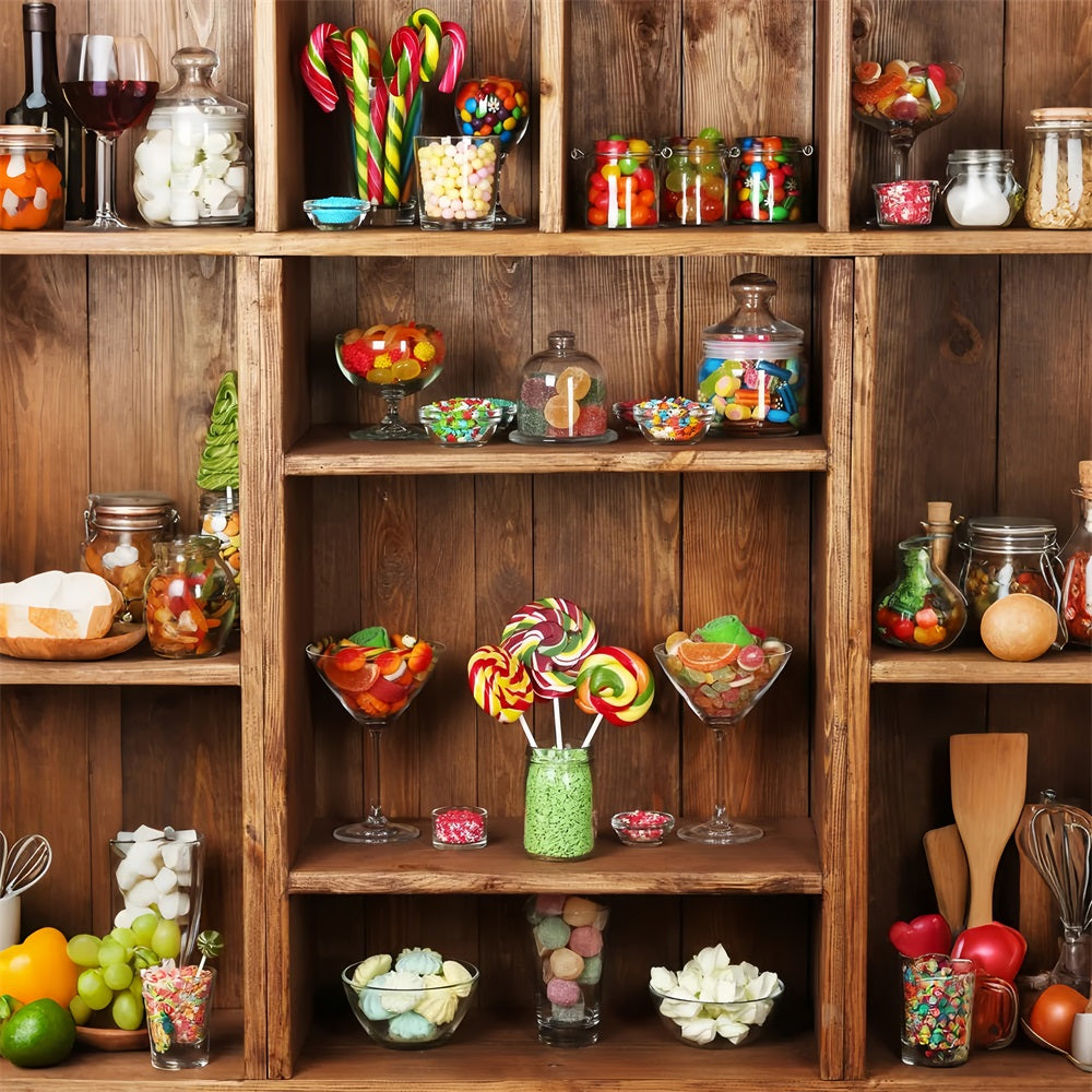 Wooden Backdrop Candy Shelf Backdrop GQ4-102