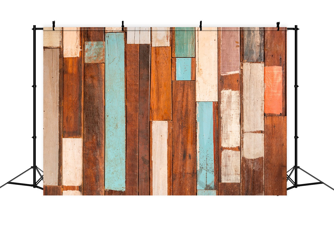 Wood Photography Backdrop Retro Color Mixed Backdrop GQ4-122