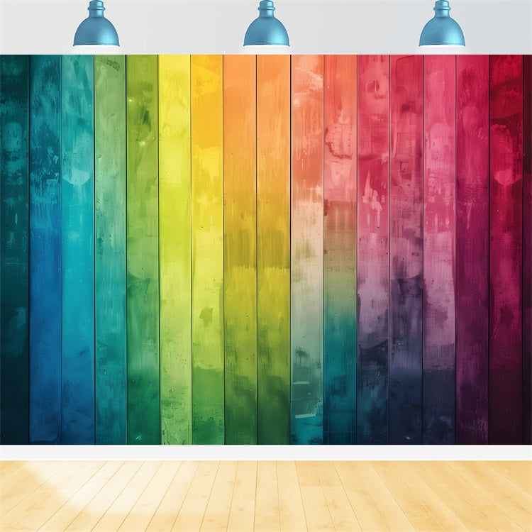 Wood Backdrop Vibrant Multicolor Backdrop GQ4-129