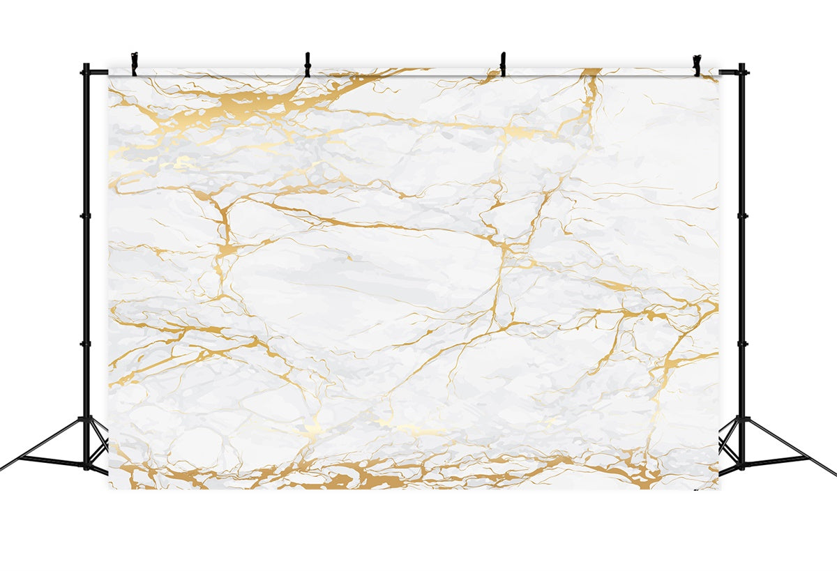 Marble Photography Backdrop White Marble Gold Crack Backdrop GQ4-145
