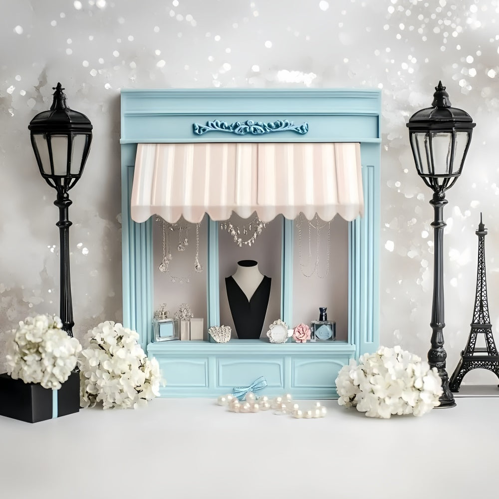 Paris Photo Backdrop French Boutique Jewelry Store Backdrop GQ4-162
