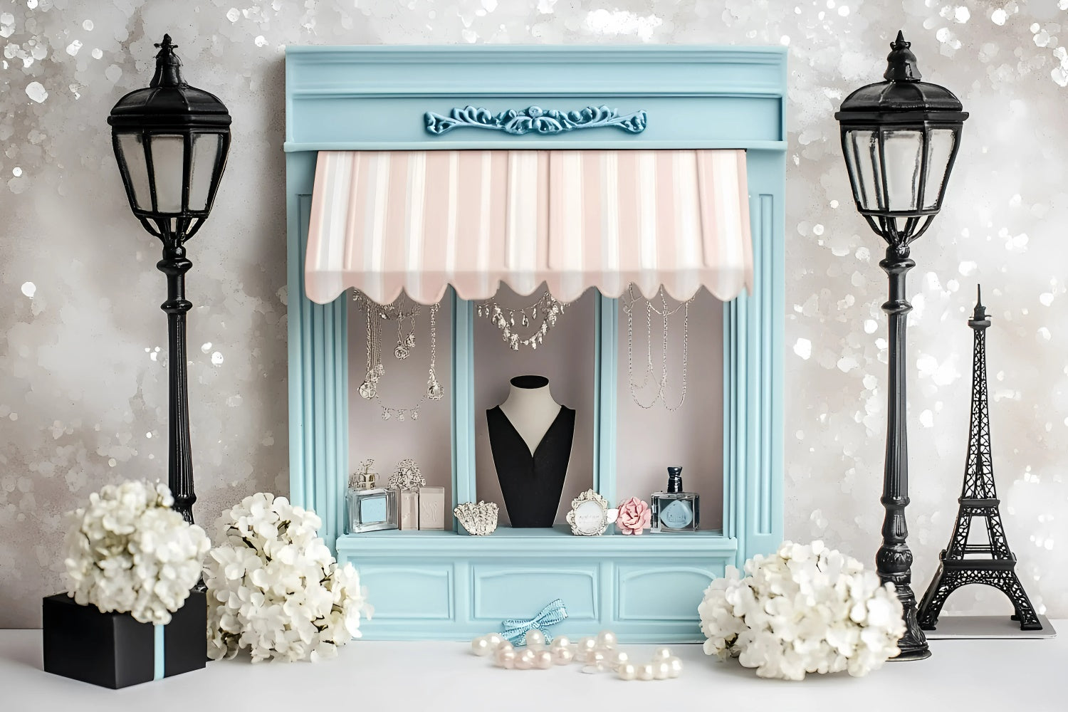 Paris Photo Backdrop French Boutique Jewelry Store Backdrop GQ4-162