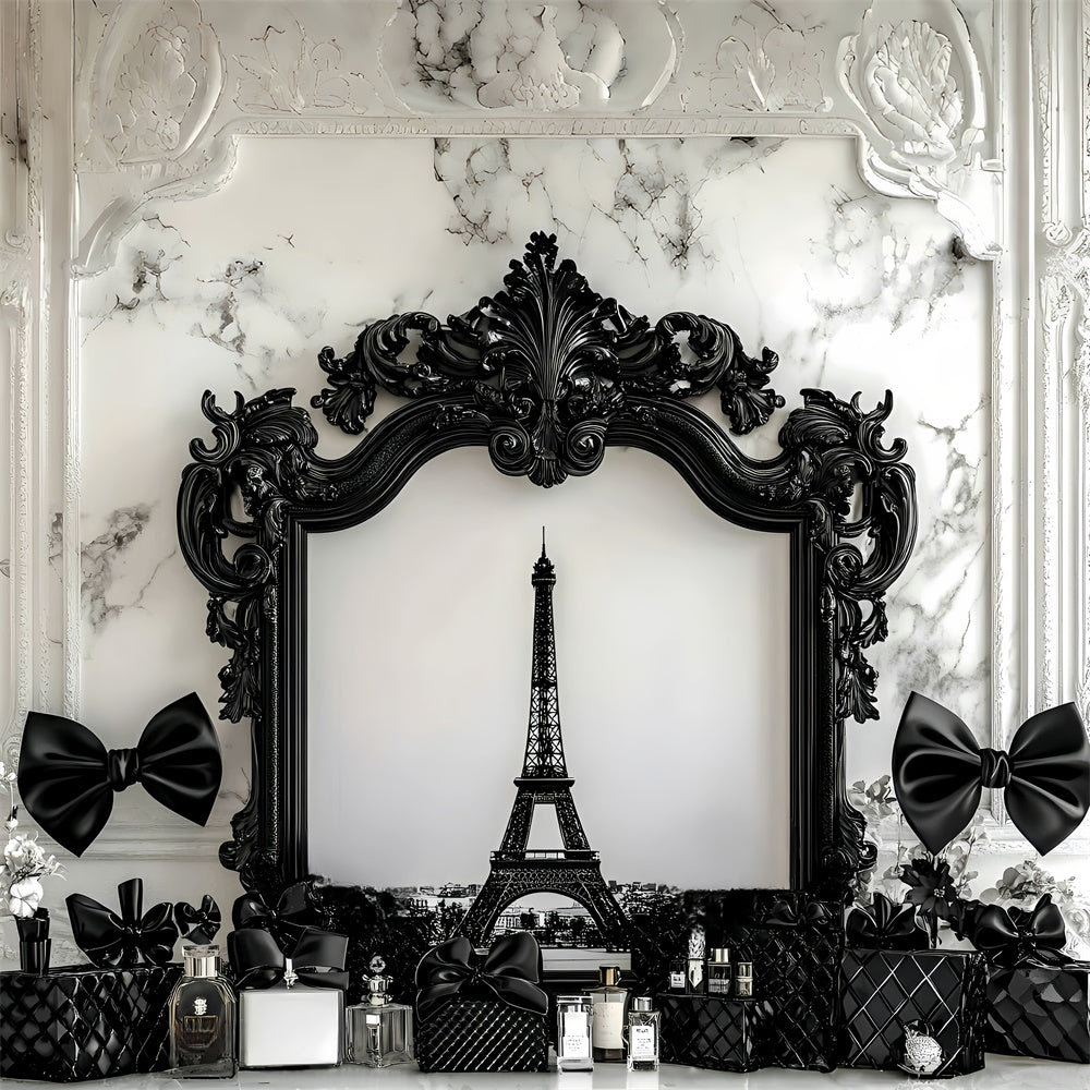 Paris Backdrop Photography Black Frame Luxury Perfume Backdrop GQ4-166
