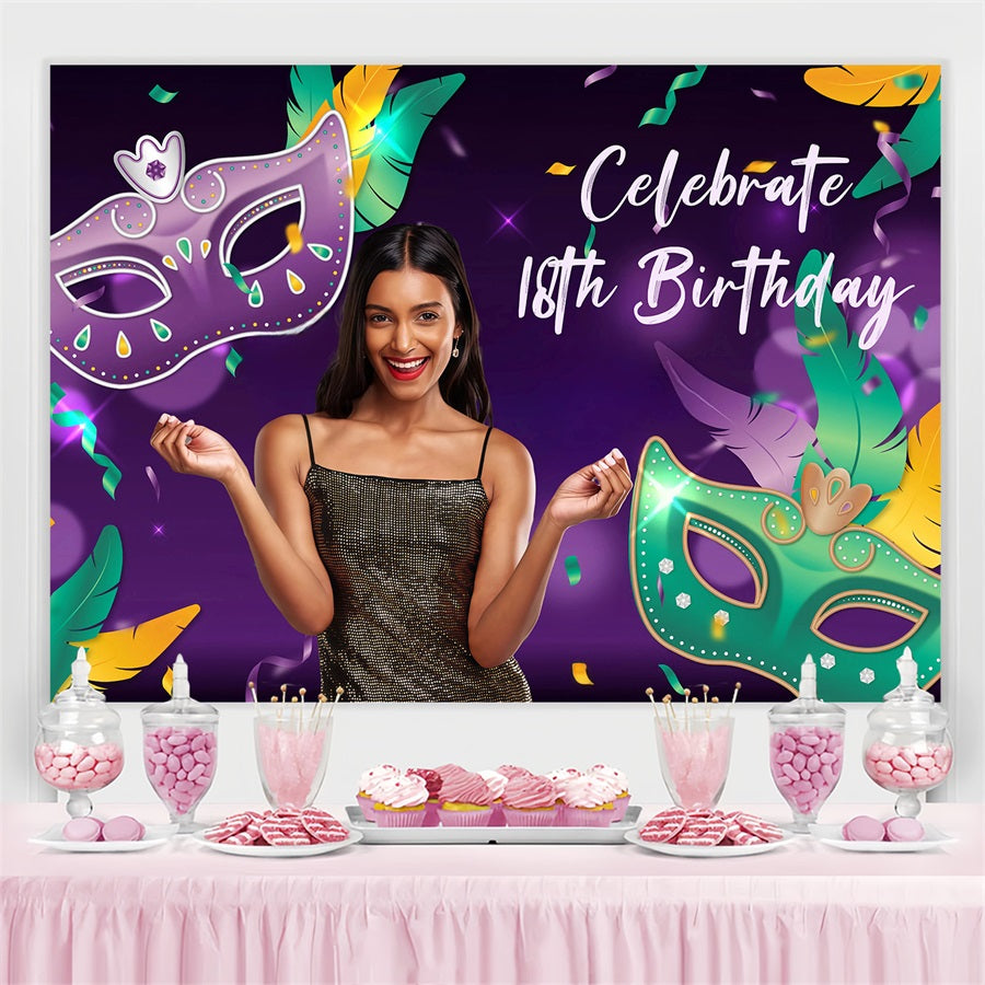 Personalised Birthday Backdrop Carnival Queen Feather Party Backdrop GQ4-223