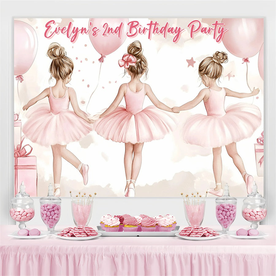 Custom Backdrop For Birthday Party Pastel Ballet Girls Backdrop GQ4-225
