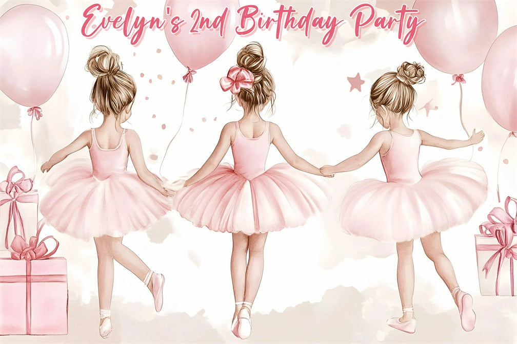 Custom Backdrop For Birthday Party Pastel Ballet Girls Backdrop GQ4-225
