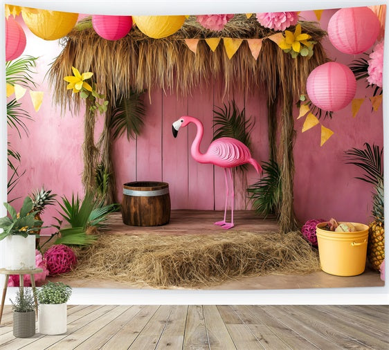 Summer Backdrops Tropical Flamingo Party Backdrop GQ4-285