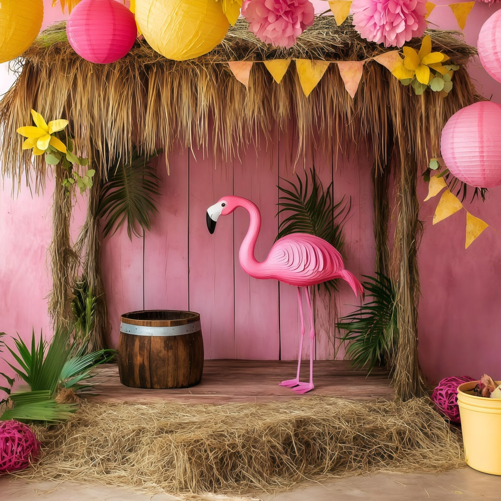 Summer Backdrops Tropical Flamingo Party Backdrop GQ4-285