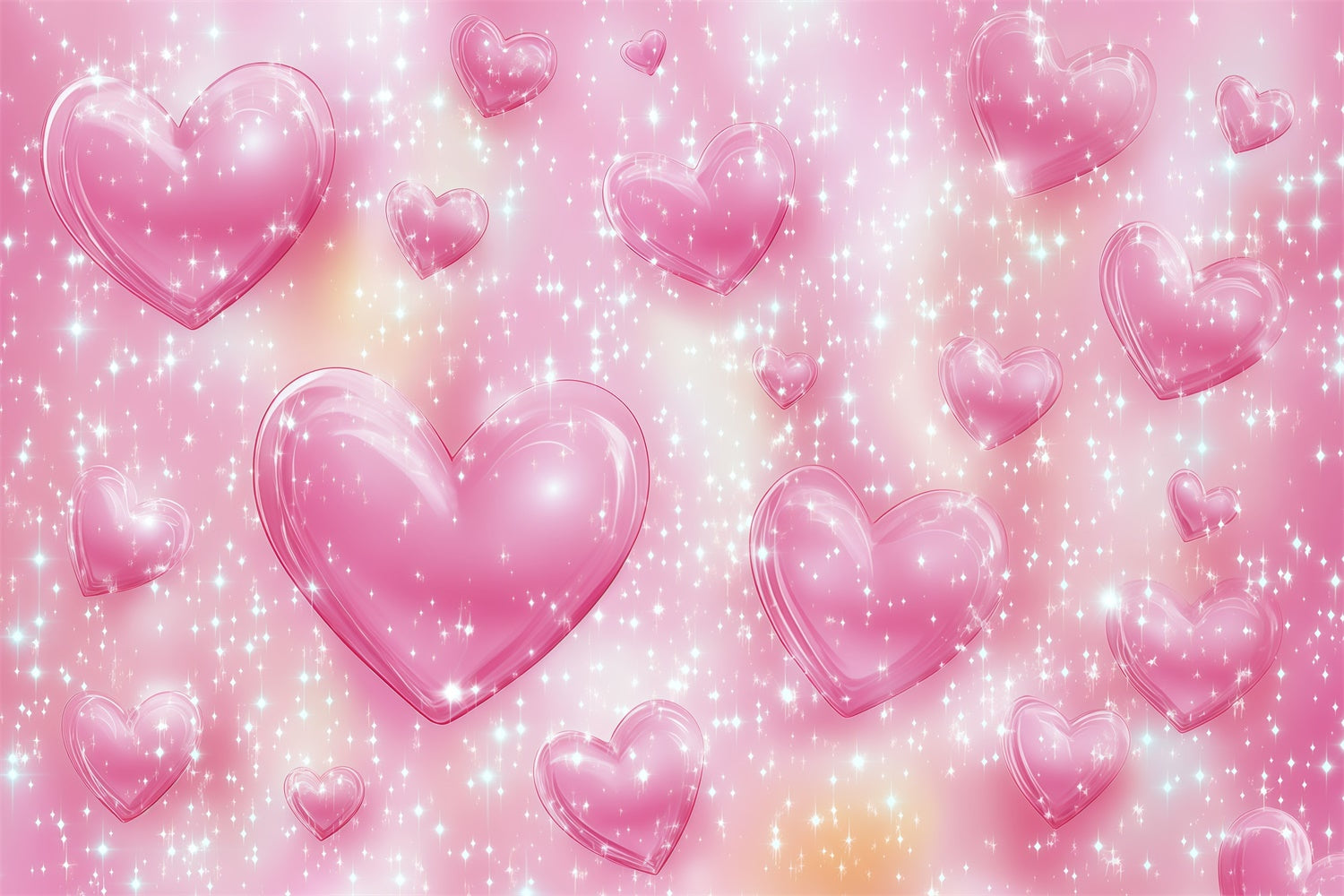 Old School Photo Backdrop Sparkling Pink Hearts Vintage Backdrops GQ4-298